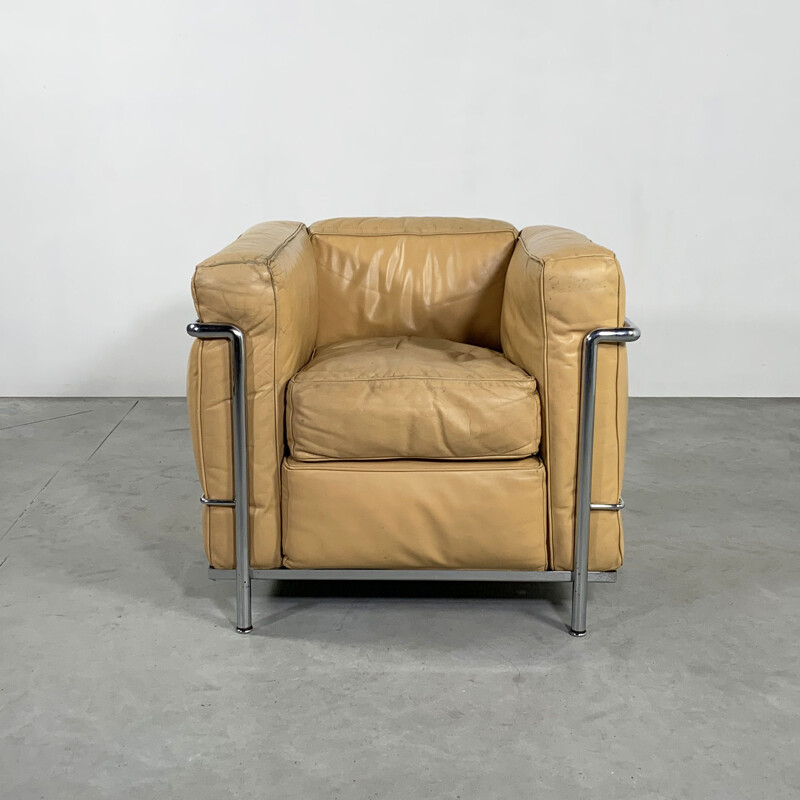 Vintage LC2 Armchair by Le Corbusier for Cassina 1970s