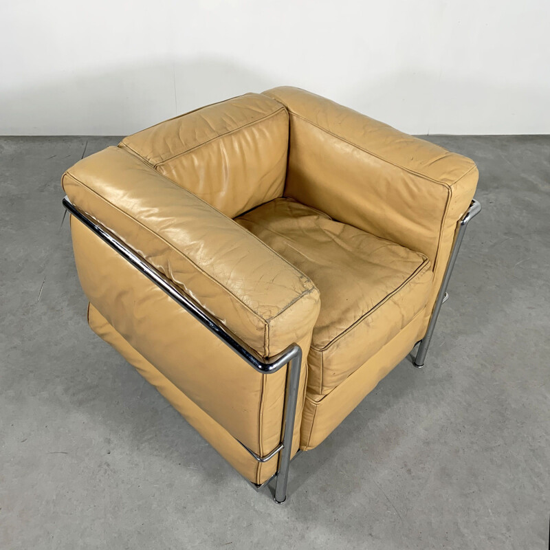 Fauteuil vintage LC2 par Le Corbusier pour Cassina 1970