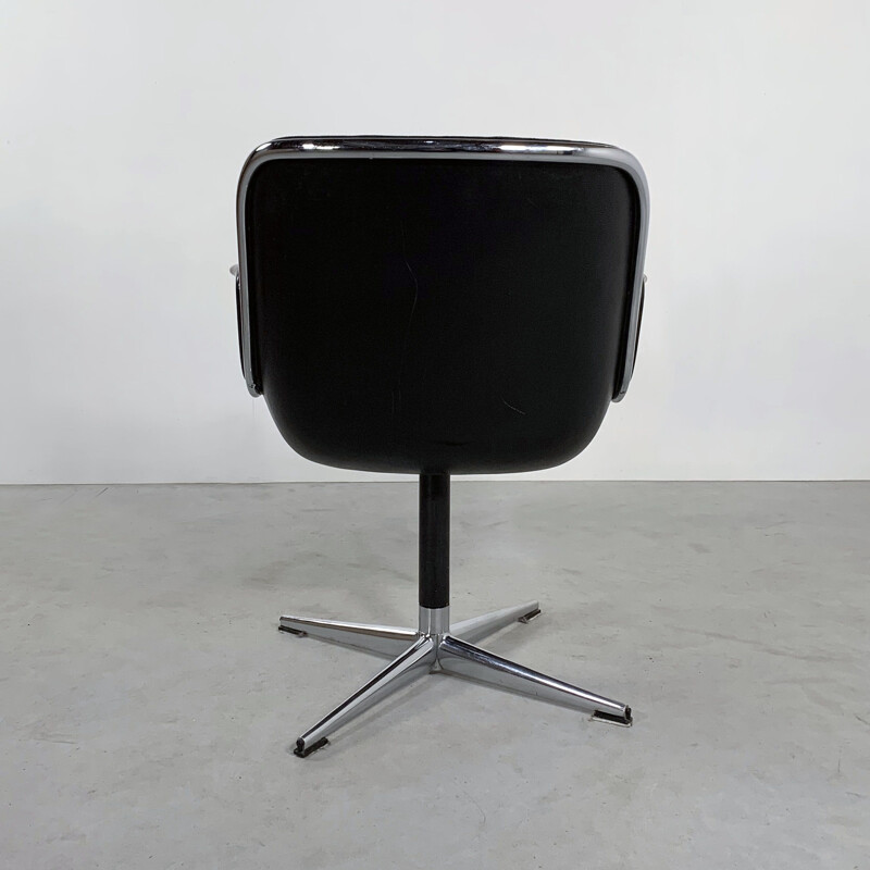 Vintage Black Fabric Office Chair by Charles Pollock for Knoll 1970s