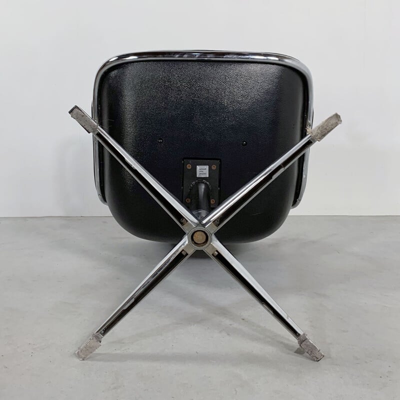 Vintage Black Fabric Office Chair by Charles Pollock for Knoll 1970s