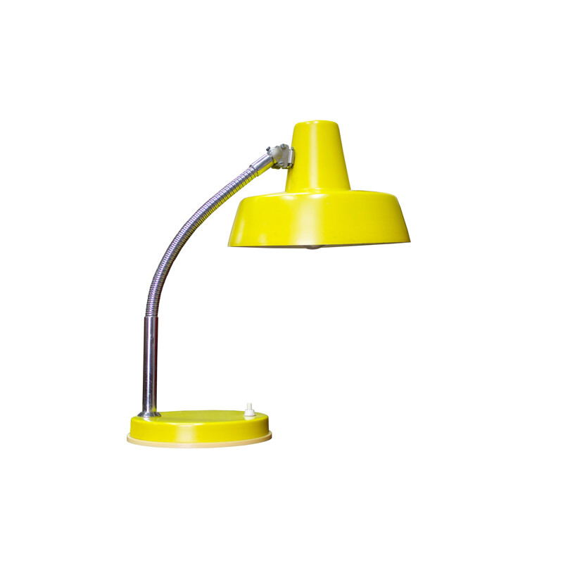 Hungarian desk lamp in yellow steel - 1970s