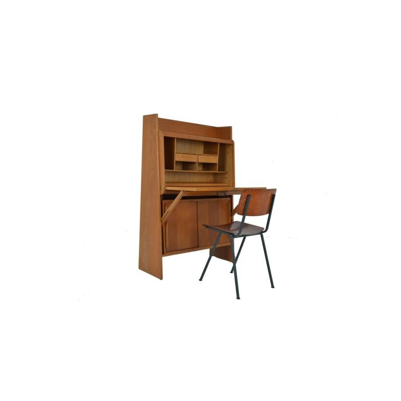 Rozier secretary desk in teak, René Jean CAILLETTE - 1950s