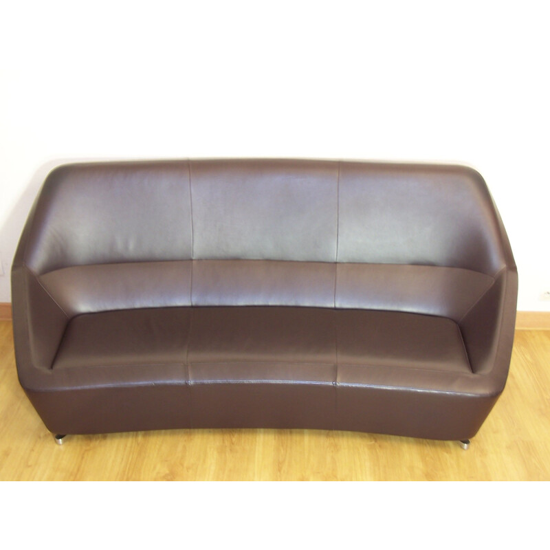 Vintage leather sofa Cinna design by François Bauchet