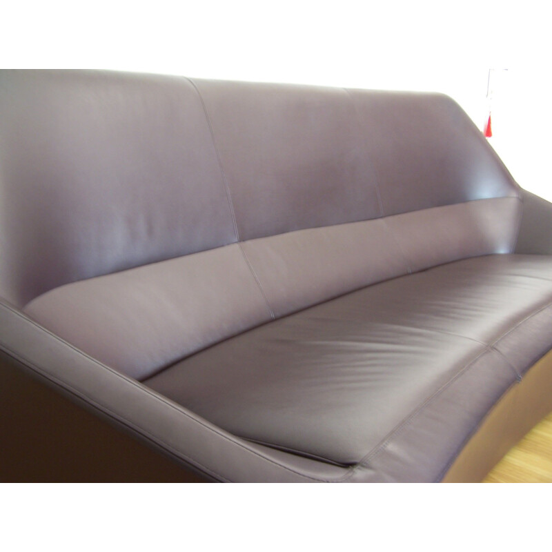 Canapé vintage en cuir Cinna design par François Bauchet