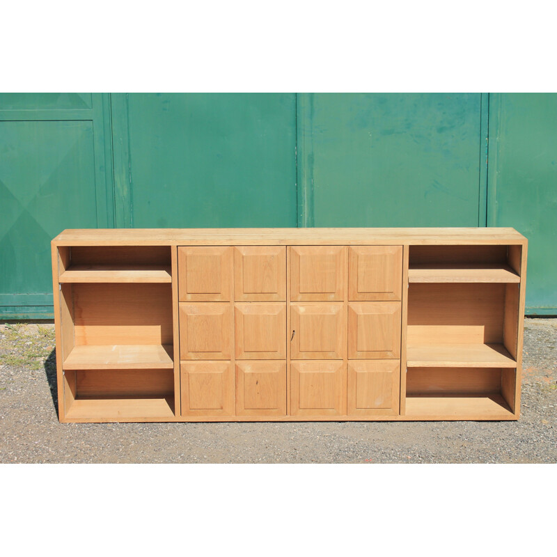 Vintage oak wall shelf 1970s