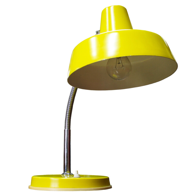 Hungarian desk lamp in yellow steel - 1970s
