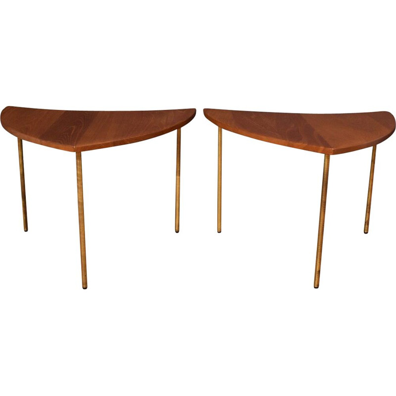 Pair of vintage 523 Pinwheel Tables by Peter Hvidt & Orla Molgaard Nielsen 1950s