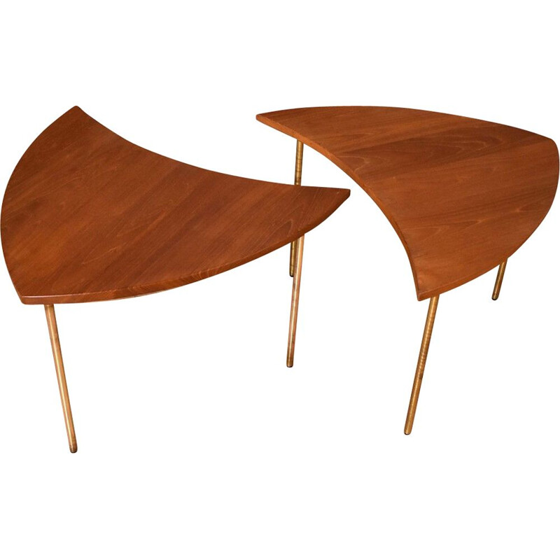 Pair of vintage 523 Pinwheel Tables by Peter Hvidt & Orla Molgaard Nielsen 1950s