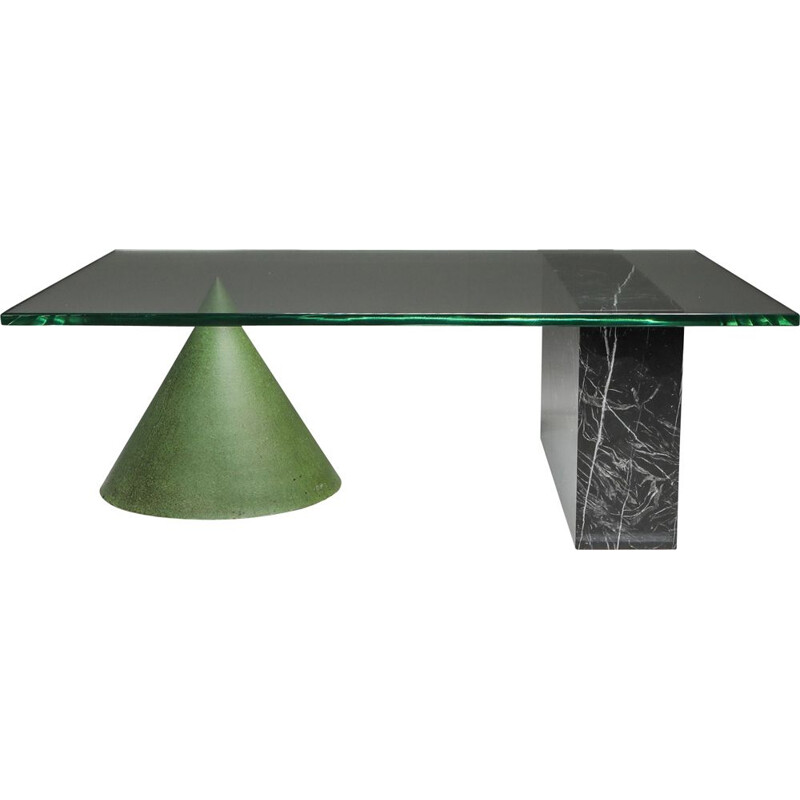 Vintage Coffee Table Vignelli Marble and Copper "Kono" 1985