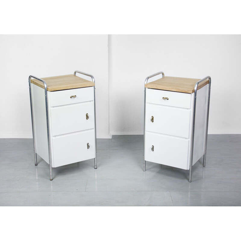 Pair of mid-century industrial cabinets
