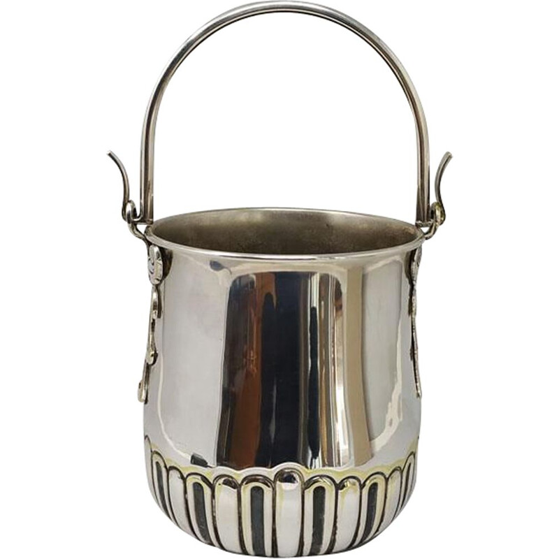 Vintage Ice Bucket in Silver Plated by Aldo Tura for Macabo. Italy 1950s