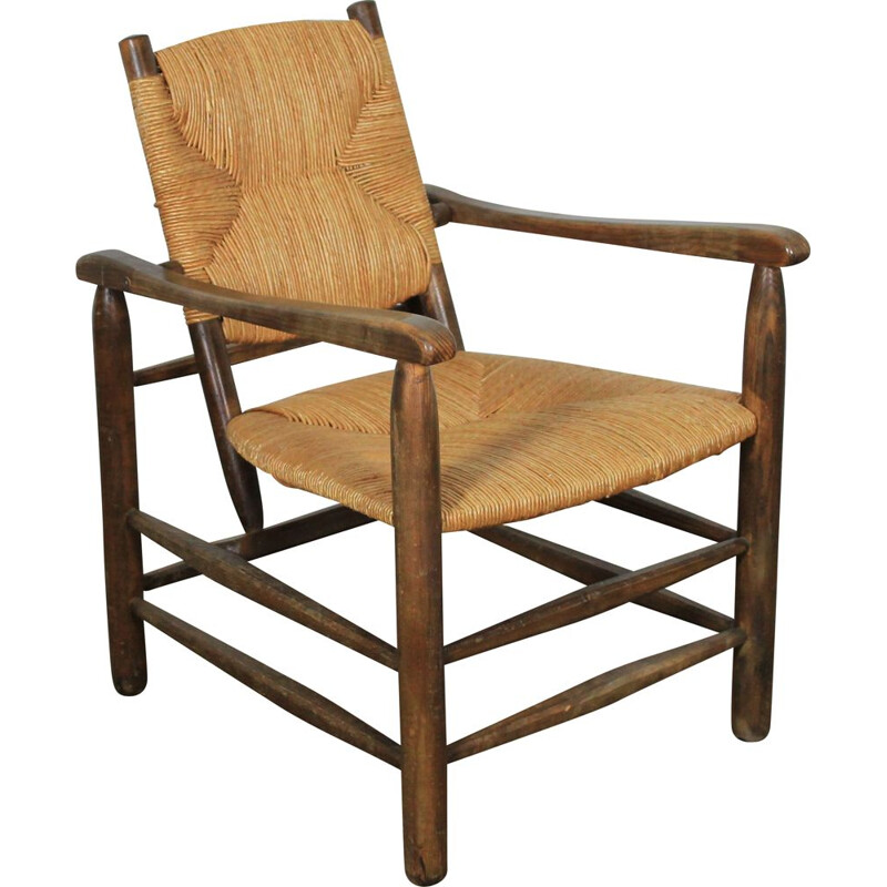 Vintage armchair by Charlotte Perriand for the ski resort of La Clusaz 1960s