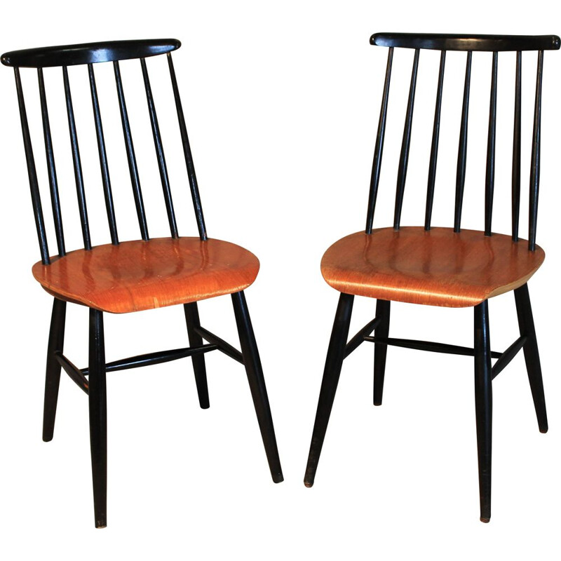 Paire de chaises vintage Ilmari Tapiovaara finlandais  1960