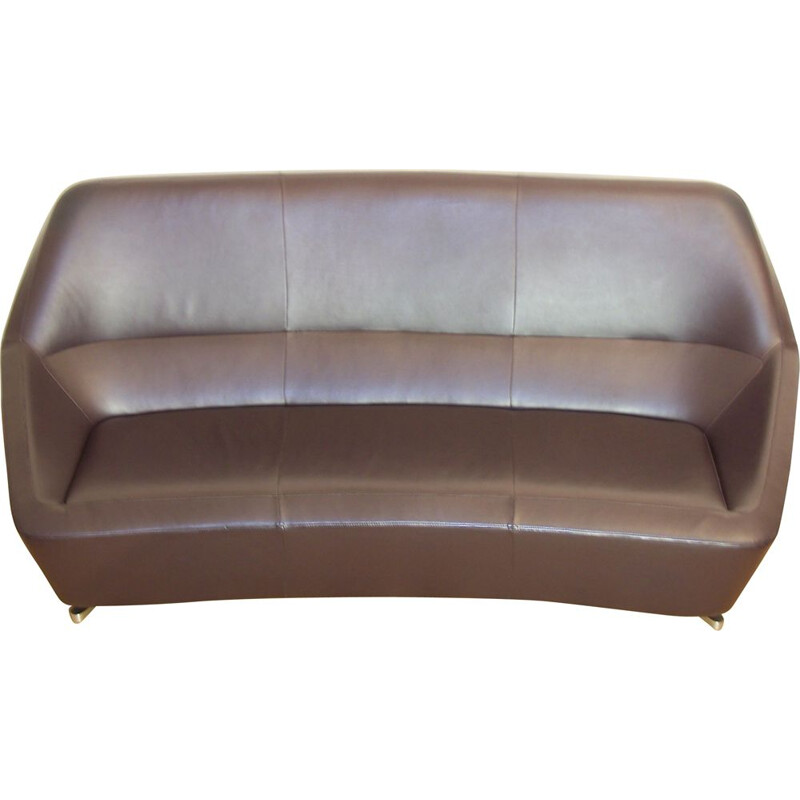 Vintage leather sofa Cinna design by François Bauchet