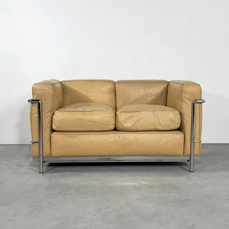 Vintage LC2 2-seater Sofa by Le Corbusier for Cassina 1970s