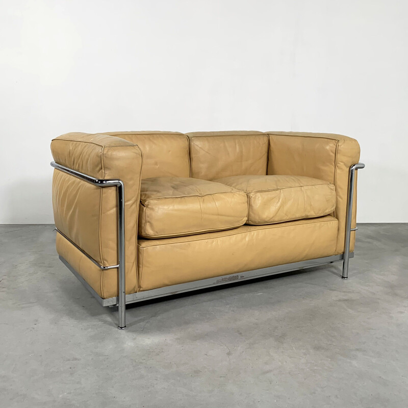 Vintage LC2 2-seater Sofa by Le Corbusier for Cassina 1970s