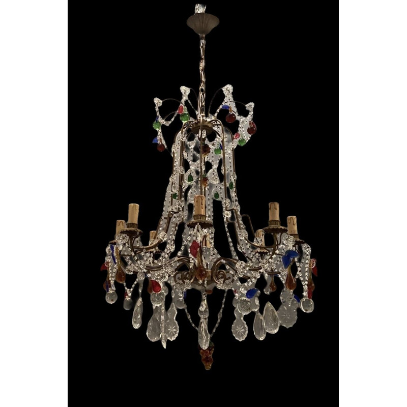 Vintage Murano Glass Fruit Chandelier 1950s