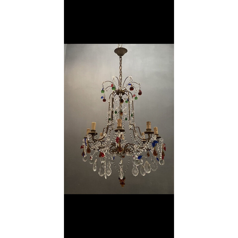 Vintage Murano Glass Fruit Chandelier 1950s