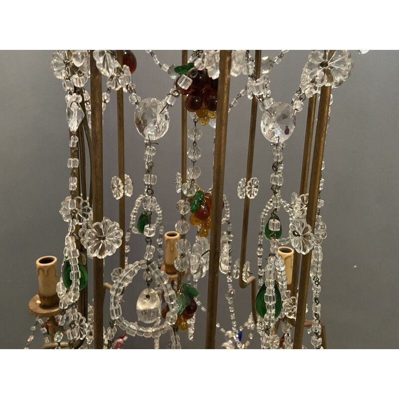 Vintage Murano Glass Fruit Chandelier 1950s