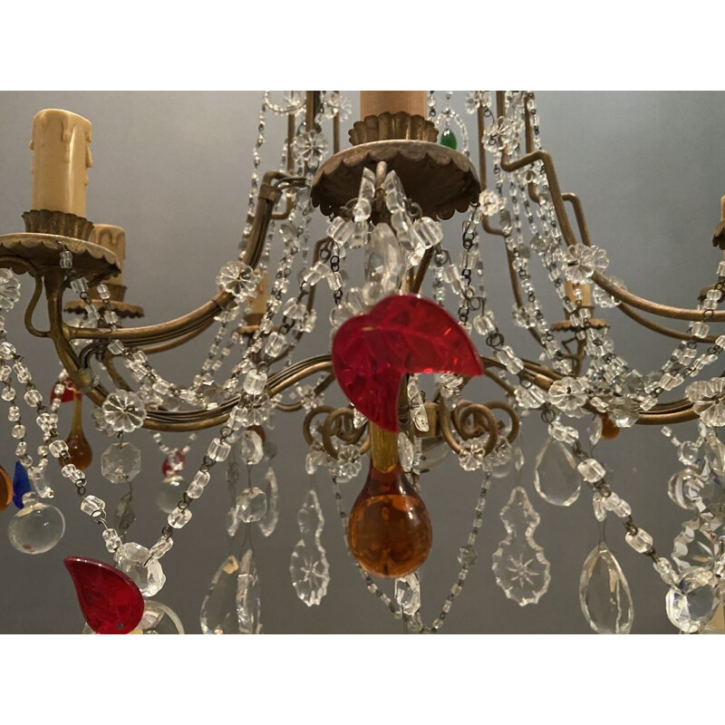 Vintage Murano Glass Fruit Chandelier 1950s