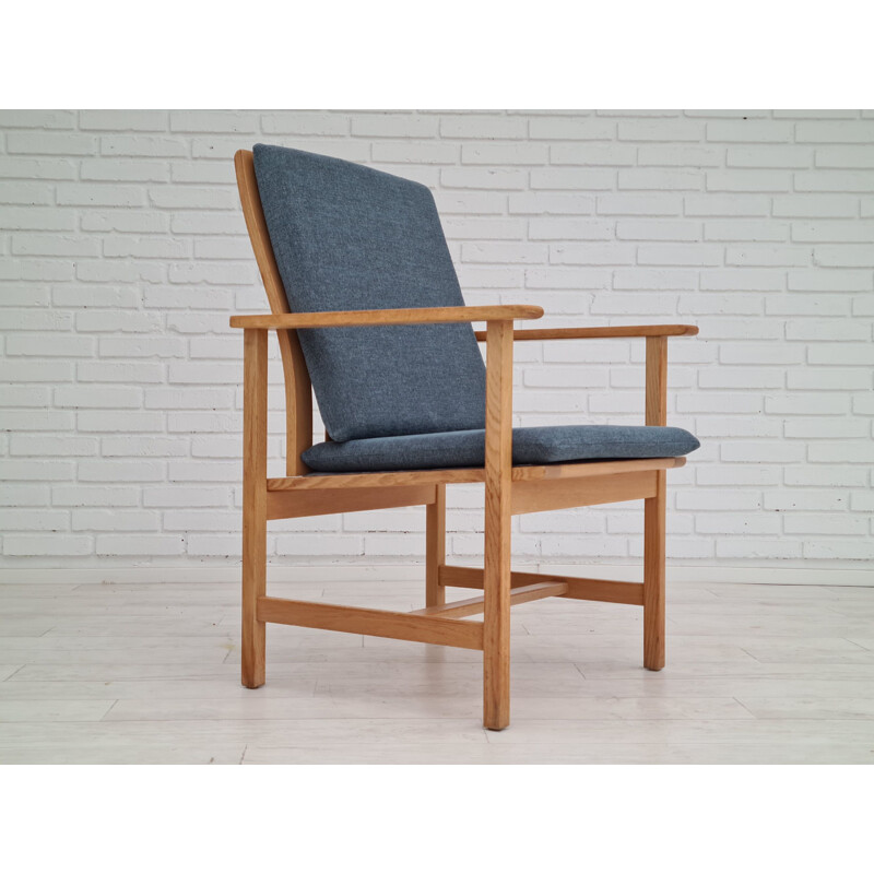 Fauteuil vintage en bois de chêne de Borge Mogensen, Danemark 1980