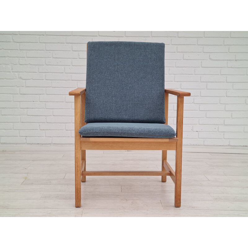 Fauteuil vintage en bois de chêne de Borge Mogensen, Danemark 1980