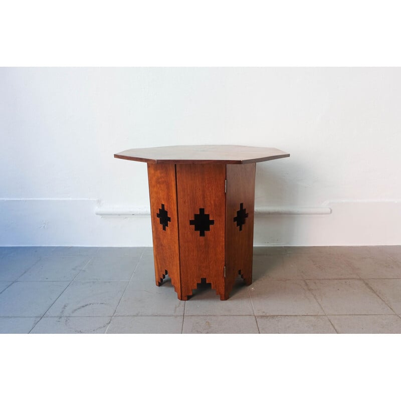 Vintage Octagonal Side Table in Sucupira Wood, Portuguese 1940s