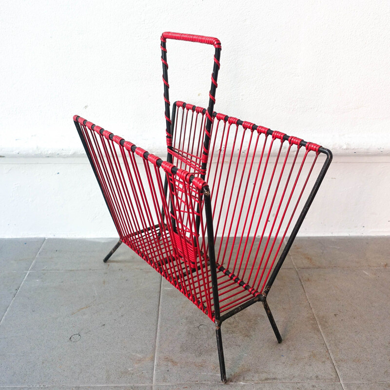 Vintage Spaghetti Magazine Rack 1950s