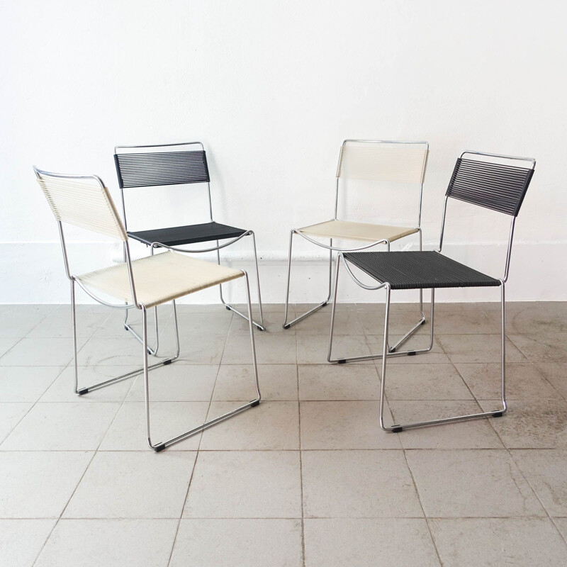 Set of 4 vintage Spaghetti Chair by Giandomenico Belotti for Alias 1980s