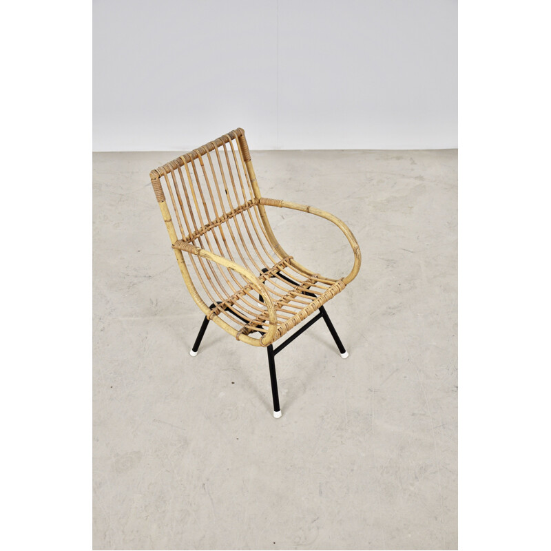 Vintage Children's Rattan Armchair from Rohe Noordwolde 1960s