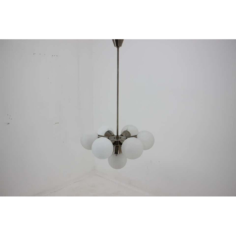 Pair of vintage chrome Sputnik suspension by Kamenicky Senov, Czechoslovakia 1960