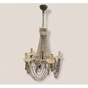 Candelabro de Cristal Vintage Macaroni 1950