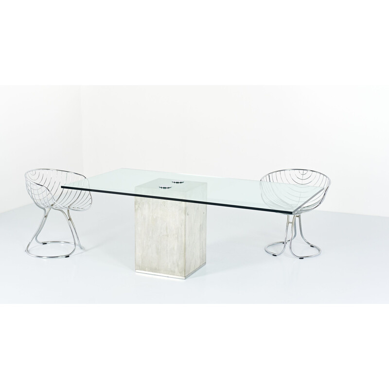 Vintage dining table from Sergio & Giorgio Saporiti, Italy 1970s