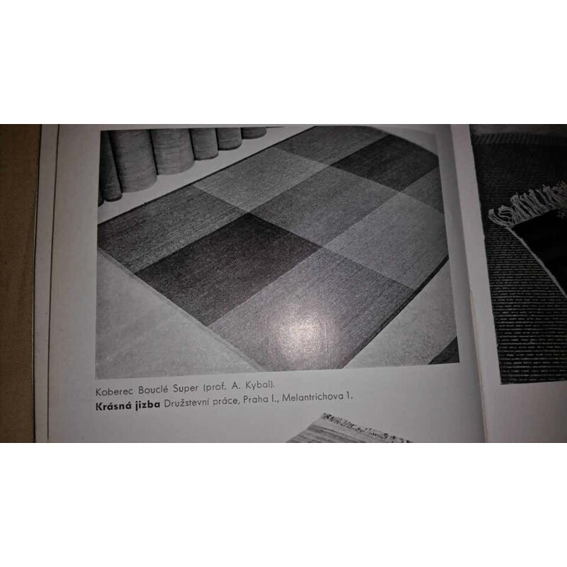 Original vintage geometric rug by Antonín Kybal, 1940