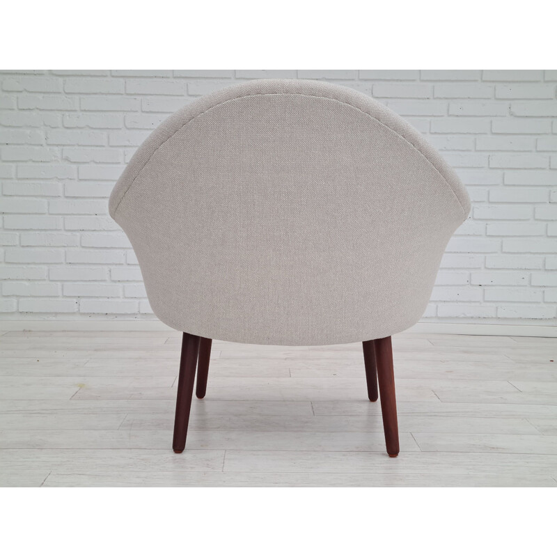 Vintage Kvadrat wool & teak armchair by Hans Olsen model 187 Danish 1960s