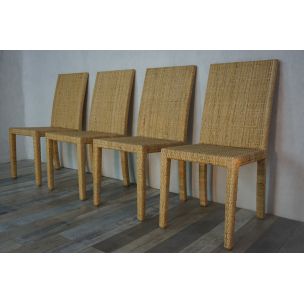 Lot of 4 vintage chairs by Jean Michel Frank and Adolphe Chanaux for Ecart International 1935s