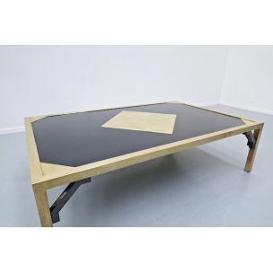 Vintage brass coffee table by Christian Krekels, Belgium 1970