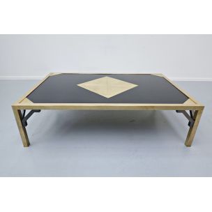 Vintage brass coffee table by Christian Krekels, Belgium 1970