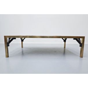 Vintage brass coffee table by Christian Krekels, Belgium 1970