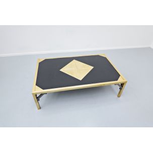 Vintage brass coffee table by Christian Krekels, Belgium 1970