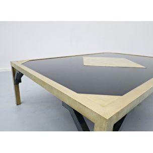 Vintage brass coffee table by Christian Krekels, Belgium 1970