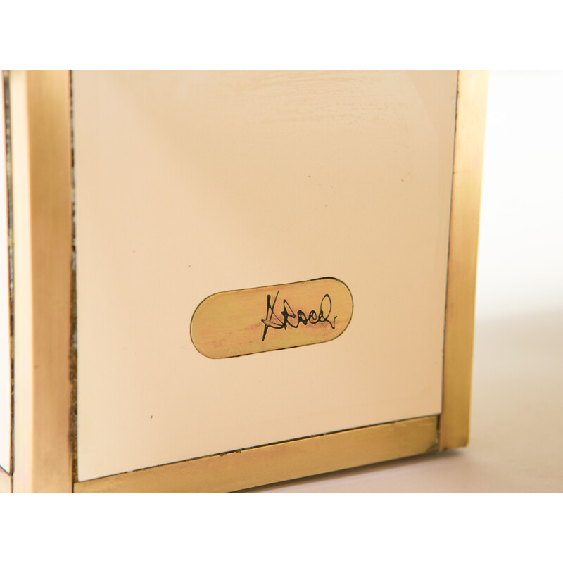 Vintage brass lacquered sideboard Alain Delon for Maison Jansen 1975s