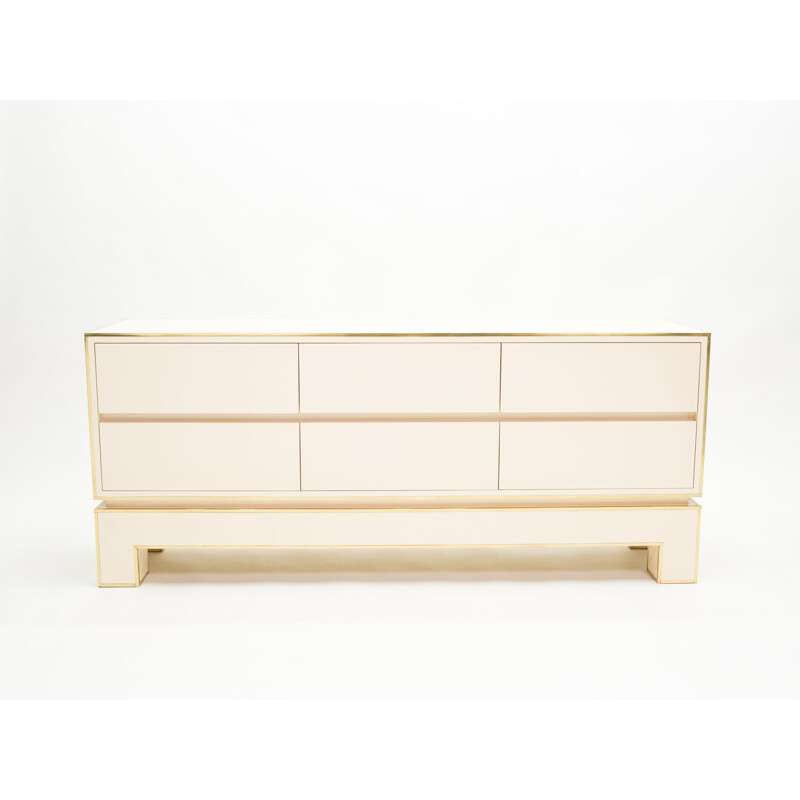 Vintage brass lacquered sideboard Alain Delon for Maison Jansen 1975s