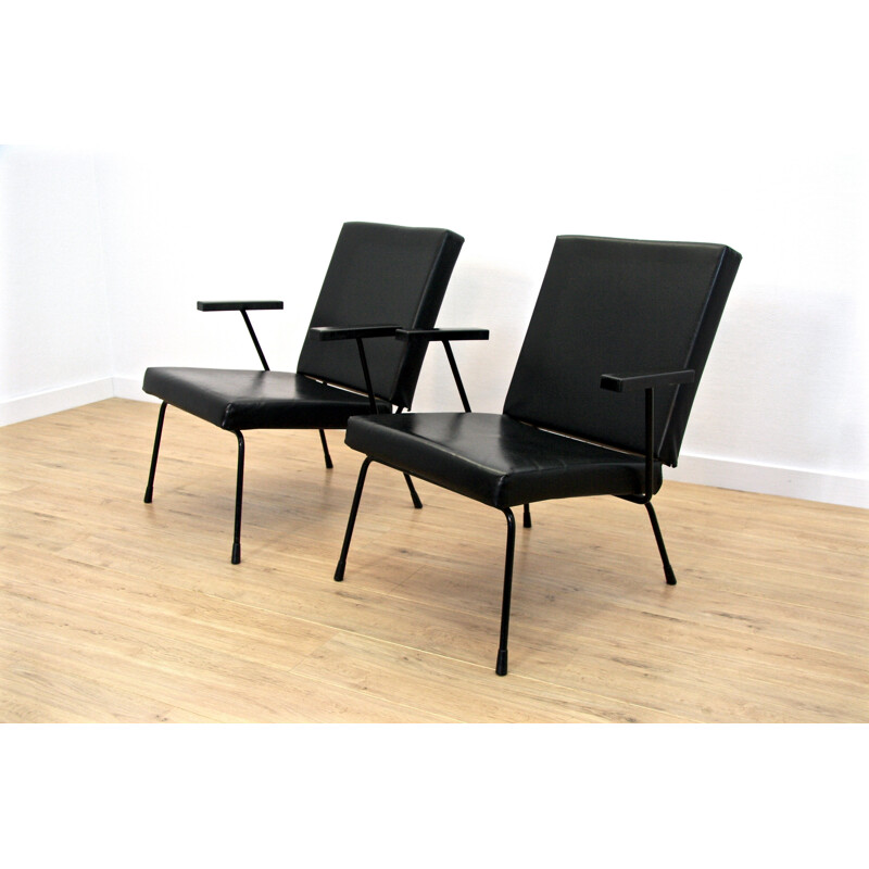 Set of 2 Gispen lounge chairs, W. RIETVELD - 1950s