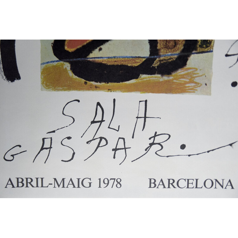 Affiche vintage de l'exposition Joan Mirò & Pablo Picasso Sala Gaspar, Barcelone 1978