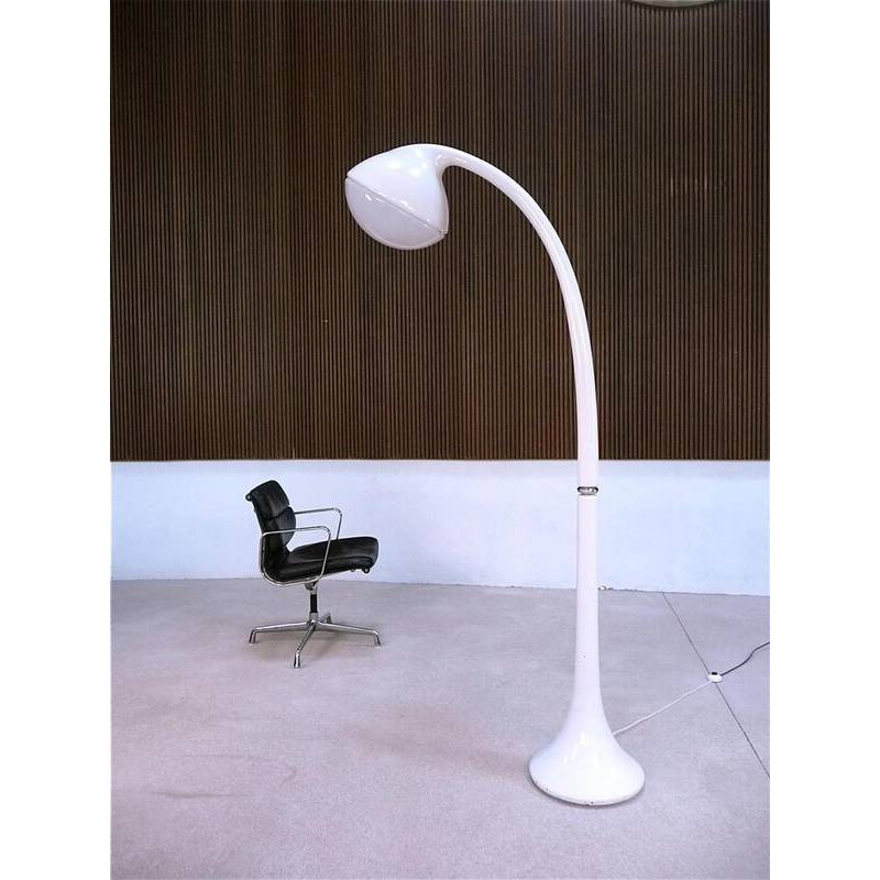 Italian Guzzini floor lamp in metal and plexiglas, Fabio LENCI - 1970s