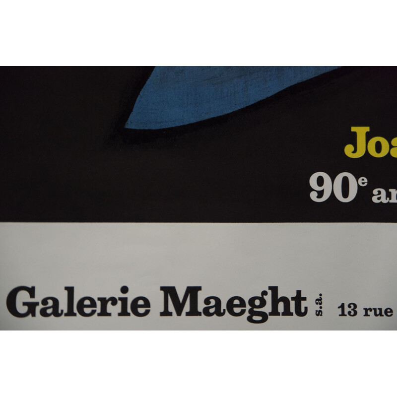 Vintage Joan Mirò Exhibition Poster Galerie Maeght 13 rue de Téhéran Paris 8 1983s