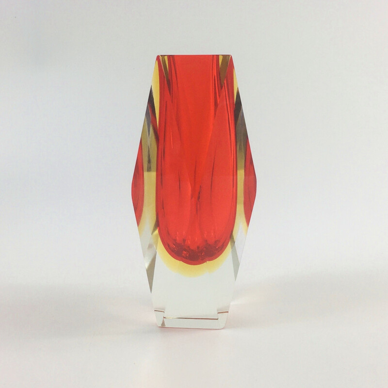 Vintage Sommerso Murano Glass Vase by Flavio Poli for Alessandro Mandruzzato, Italy 1960s