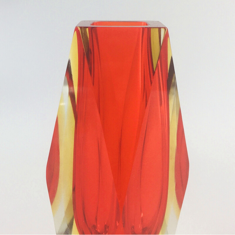 Vintage Sommerso Murano Glass Vase by Flavio Poli for Alessandro Mandruzzato, Italy 1960s
