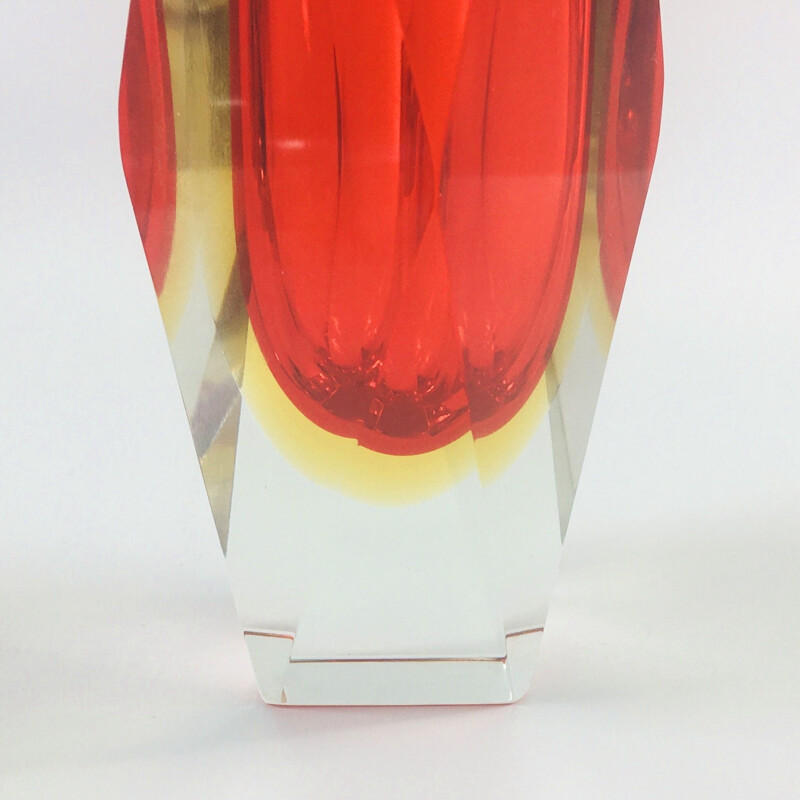 Vase vintage en verre Sommerso Murano de Flavio Poli pour Alessandro Mandruzzato, Italie 1960